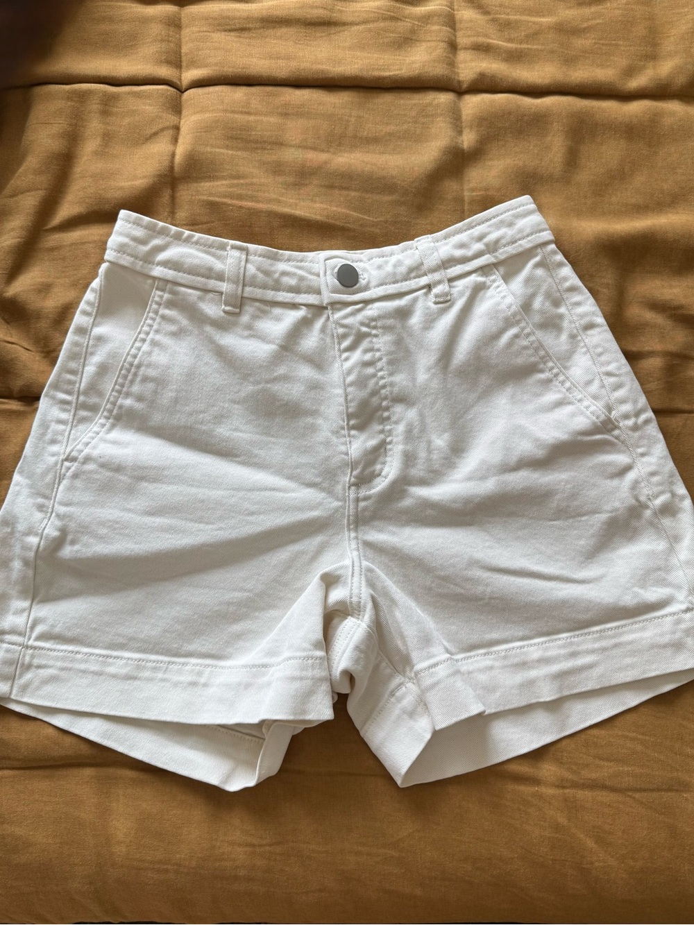 Everlane White High-Waist Cotton Shorts
